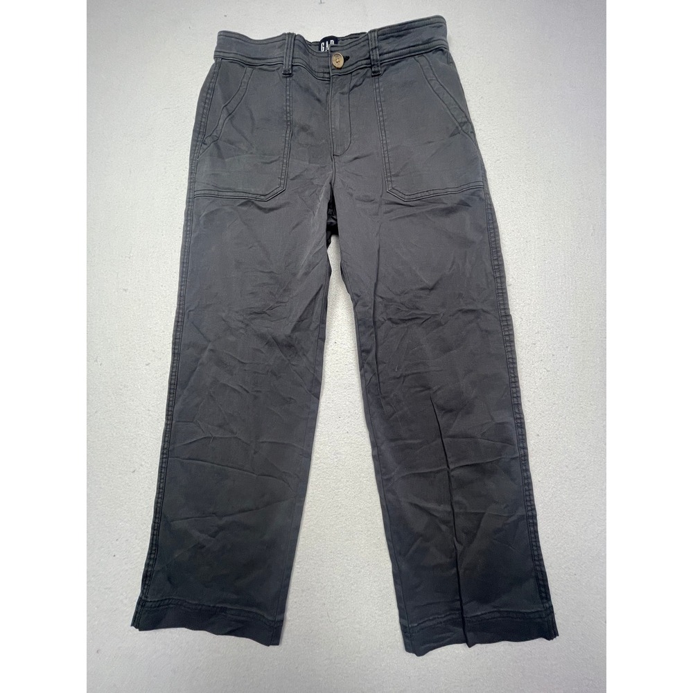 GAP Utility Straight Leg Cotton Twill Patch Pocket Grey Pants W29 Womens